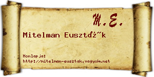 Mitelman Euszták névjegykártya